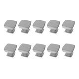 10PK Silver Square Kitchen Cabinet Knobs, Zinc Solid Drawer Pulls Hardware 15961  Knob -10pk