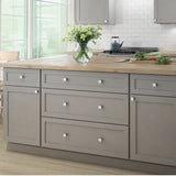 10PK Silver Square Kitchen Cabinet Knobs, Zinc Solid Drawer Pulls Hardware 15961  Knob -10pk