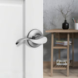 Passage Lever Door Handle, Matte Nickel Wave Door Lever Non-Locking Handle Lever 15962-Passage Door Knock