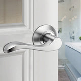 Passage Lever Door Handle, Matte Nickel Wave Door Lever Non-Locking Handle Lever 15962-Passage Door Knock