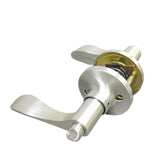 Privacy Door Levers, Matte Nickel Wave Door Lever, Zinc Alloy Bath Door Locks 15963-Privacy Door Knock