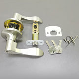 Entry Door Handle with Lock and Key, Matte Nickel Wave Door Lever, Zinc Alloy 15964-Locking Entry Door Knob