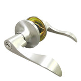 Entry Door Handle with Lock and Key, Matte Nickel Wave Door Lever, Zinc Alloy 15964-Locking Entry Door Knob