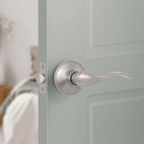 DUMMY Lever Door Handle No Lock Deadbolt Not Included, Matte Satin Nickel 15971