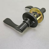 Passage Lever Door Handle, Matte Black Wave Door Lever Non-Locking Handle Lever 15990-3