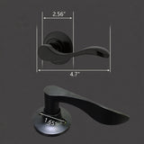 Door Handle No Lock, Wave Handed Lever Deadbolt Not Included, Matte Black 15990-4