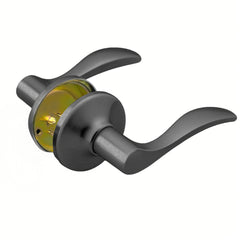 Door Handle No Lock, Wave Handed Lever Deadbolt Not Included, Matte Black 15990-4