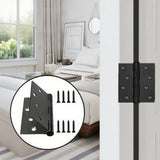 2PK Interior Door Hinge Black, Square, 4X3 Heavy-Duty Mat Hinge Hardware 15993-2PK