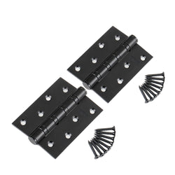 2PK Interior Door Hinge Black, Square, 4X3 Heavy-Duty Mat Hinge Hardware 15993-2PK