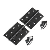 2PK Interior Door Hinge Black, Square, 4X3 Heavy-Duty Mat Hinge Hardware 15993-2PK