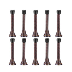 10PK 3-1/10 Spring Door Stops Red Bronze with Black Rubber Bumper Tips 15997-10PK BROWN