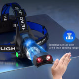 1000 LM LED Rechargeable Headlamp 3 Lighting Modes Zoomable with Motion Sensor 16036