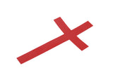 3 x 5 Red Christian Cross Sticker Church Logo Self Adhesive Label 16053