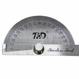 Stainless Steel Protractor 0-180 Degrees Adjustable General Measuring Tool 16056