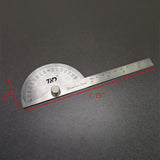 Stainless Steel Protractor 0-180 Degrees Adjustable General Measuring Tool 16056