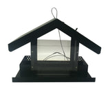 Metal & Acrylic Bird Feeder Bird House Outdoor Seed Feeder Garden   Black 16090