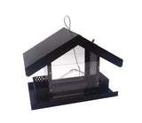 Metal & Acrylic Bird Feeder Bird House Outdoor Seed Feeder Garden   Black 16090