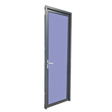 27.6 X 83 inchs Glass Interior Door Slab with Prehung Aluminun Jamb and Lockset 16098
