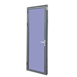 27.6 X 83 inchs Glass Interior Door Slab with Prehung Aluminun Jamb and Lockset 16098