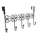 Over the Door Hook Rack Metal Hanger 5 Hook Clothes Hanger Hat Door Hanger