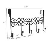 Over the Door Hook Rack Metal Hanger 5 Hook Clothes Hanger Hat Door Hanger