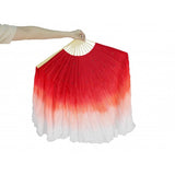 FixtureDisplays® Red & White Hand Made Belly Dance Silk Bamboo Long Fan Veils 16124