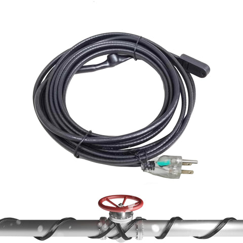 15 Ft. 120 V Self-Regulating Heating Cable, for Pipe Freeze Protection, Black 16147