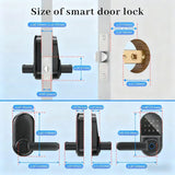 Smart Keypad Door Lock 5-in-1 Keyless Entry Fingerprint APP Control Handle 16155
