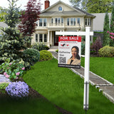 72x36 White Vinyl Real Estate Sign Post for 24x36 Graphic, Weatherproof PVC 16156