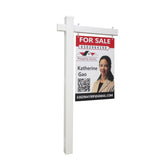 72x36 White Vinyl Real Estate Sign Post for 24x36 Graphic, Weatherproof PVC 16156