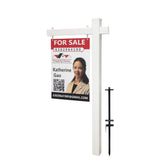 72x36 White Vinyl Real Estate Sign Post for 24x36 Graphic, Weatherproof PVC 16156