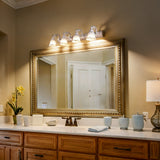 25.63inch Glass Wall Sconce E14 Bathroom Light Vintage Gold Accent 16164