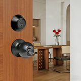 Matte Black Entry Door Lock Ball Handle Keyed Lock Stainless Steel Exterior 16167