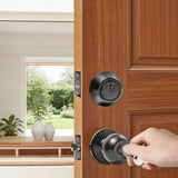 Matte Black Entry Door Lock Ball Handle Keyed Lock Stainless Steel Exterior 16167