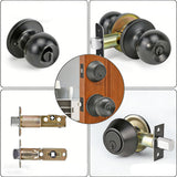 Matte Black Entry Door Lock Ball Handle Keyed Lock Stainless Steel Exterior 16167