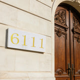 Natural Marble Address Plaque Custom Engraved House Number Outdoor Sign 16174