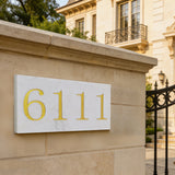 Natural Marble Address Plaque Custom Engraved House Number Outdoor Sign 16174