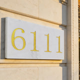 Natural Marble Address Plaque Custom Engraved House Number Outdoor Sign 16174
