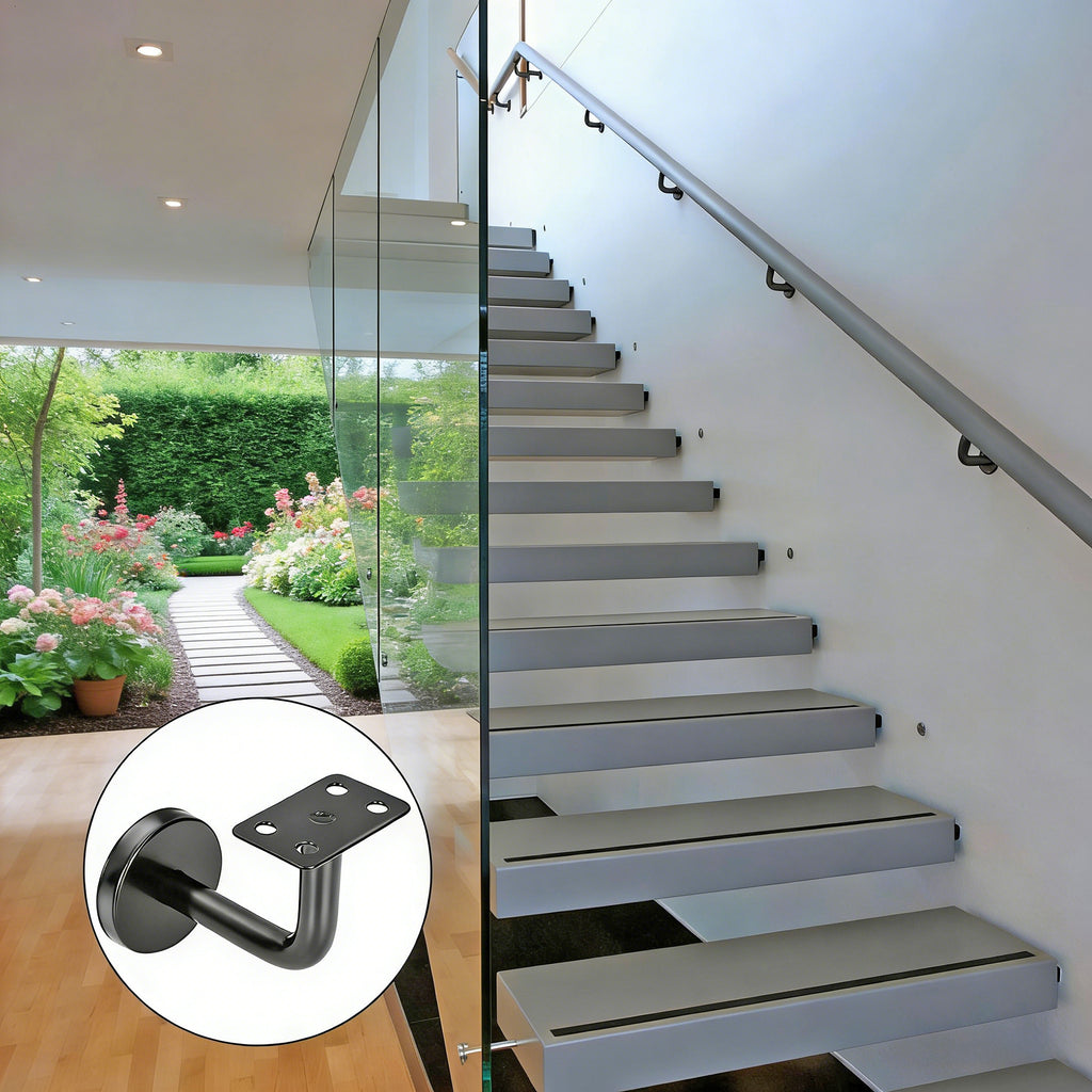 Stainless Steel Handrail Bracket Wall Mount Support for Wooden Railing ...