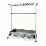 Mop Rack Drain PanTray MRO Stainless Steel Movable Broom Holder Organizer 16182