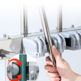 Mop Rack Drain PanTray MRO Stainless Steel Movable Broom Holder Organizer 16182