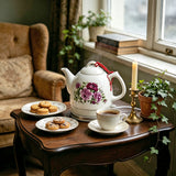1 Liter 4.2 Cup Ceramic Electric Tea Kettle 110V Fast Boil Tea Auto Shut Off Rose 16187