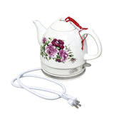 1 Liter 4.2 Cup Ceramic Electric Tea Kettle 110V Fast Boil Tea Auto Shut Off Rose 16187