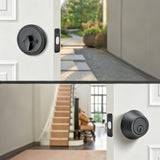 Stainless Steel DeadBolt Entry Door Lock Black Exterior Lock 16197