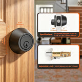 Stainless Steel DeadBolt Entry Door Lock Black Exterior Lock 16197