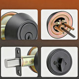 Stainless Steel DeadBolt Entry Door Lock Black Exterior Lock 16197