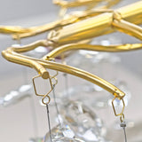 Modern Crystal Branch Chandelier Gold LED Pendant Light 3-Color Fixture 16198