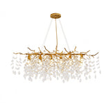 Modern Crystal Branch Chandelier Gold LED Pendant Light 3-Color Fixture 16198