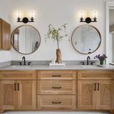 Vintage Glass Wall Sconce Iron Frame Bathroom Vanity Light UL Certified 16208