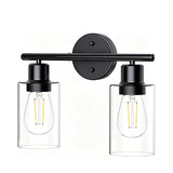 Vintage Glass Wall Sconce Iron Frame Bathroom Vanity Light UL Certified 16208